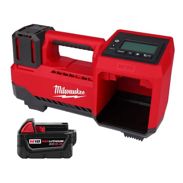 M18 18-Volt Lithium-Ion Cordless Electric Portable Inflator with 5.0 Ah Battery