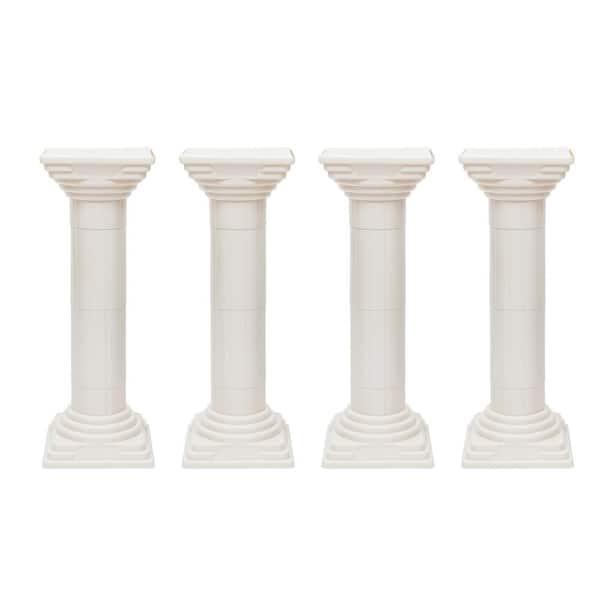 YIYIBYUS White Elegant Wedding Roman Decorative Column Flower Pot Stand Roman Pillar Party Event 4-Pieces
