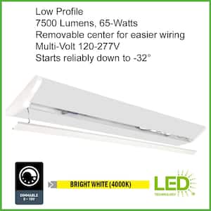 4 ft. 7500 Lumens LED Wraparound Light Garage Light Shop Light Office 120-277v 4000K Bright White 0 to 10 Volt Dimmable