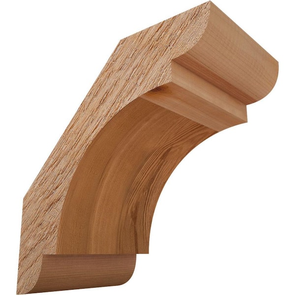 Ekena Millwork 6"W x 10"D x 10"H Olympic Rough Sawn Knee Brace, Western Red Cedar
