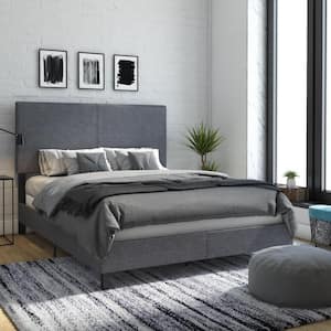 Jessie Gray Linen Upholstered Full Bed