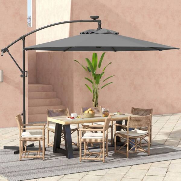 cantilever patio market umbrella IdealHouse Large Cantilever Patio Umbrella 10 ft X 10 ft Heavy Duty  Aluminum Cantilever Offset Outdoor Umbrella with 360 Degree Rotation for  Backyard Deck Pool Tan in the Patio Umbrellas department at Lowes.com