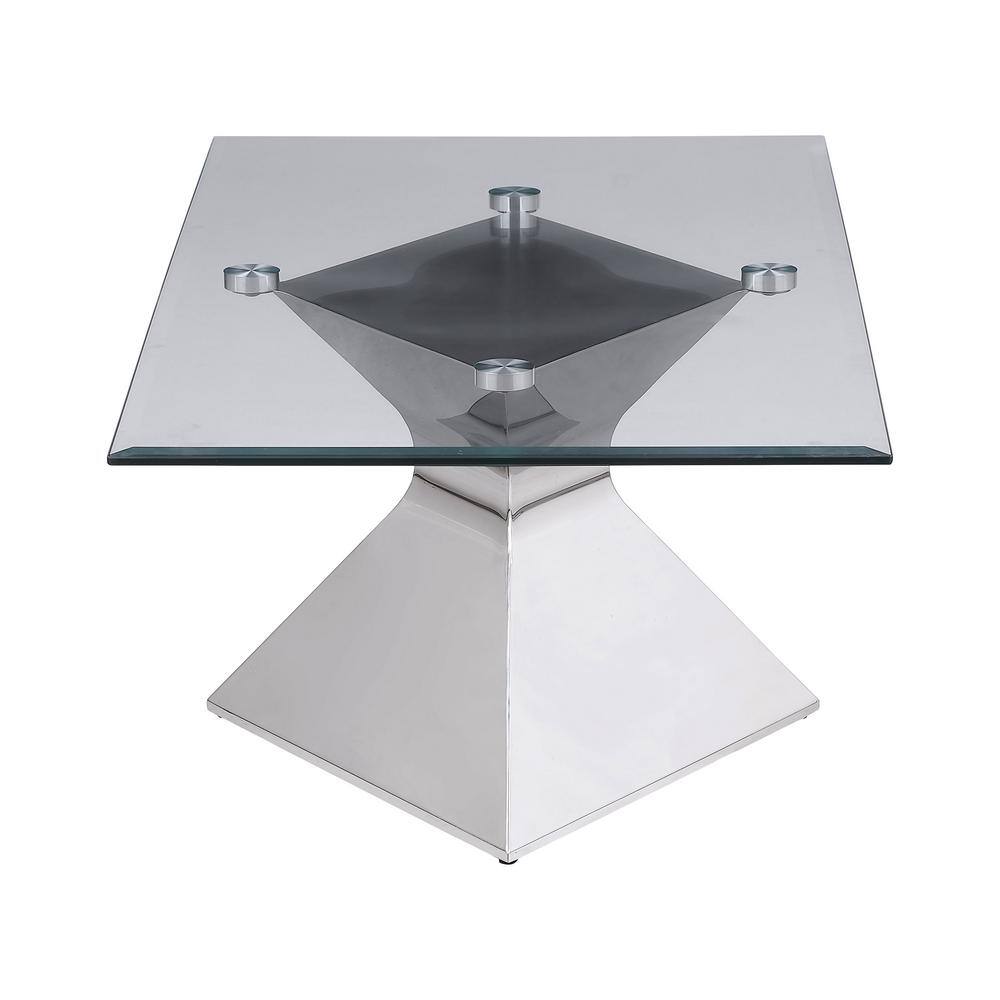 Jenny Rectangular Glass Top Stainless Steel Coffee Table
