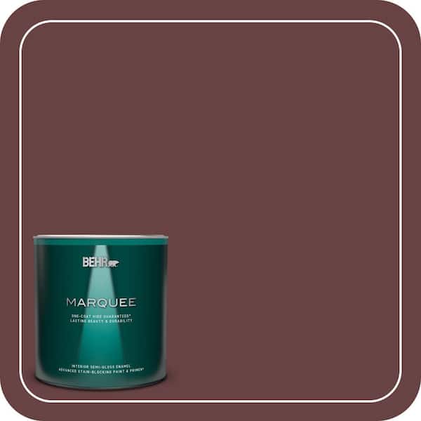 BEHR MARQUEE 1 qt. #MQ1-14 Twinberry One-Coat Hide Semi-Gloss Enamel Interior Paint & Primer
