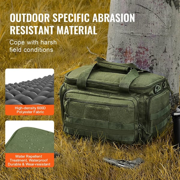 VEVOR Tactical Backpack, Range Bag 14.6 in. Green Backpack for 4