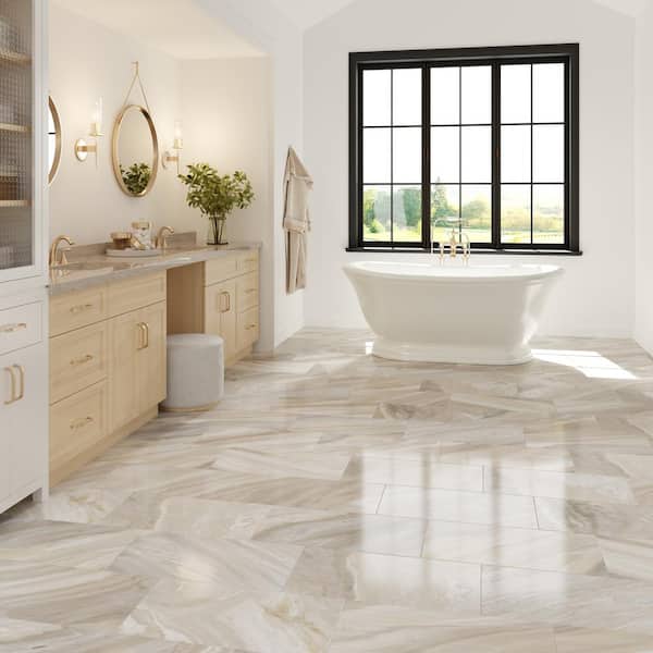 Artebella Pietra Gray Polished 6 in. x 6 in. Colorbody Porcelain Floor and Wall Tile Sample