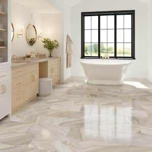 Artebella Pietra Gray Polished 12 in. x 24 in. Colorbody Porcelain Stone Look Floor and Wall Tile (17.02 sq. ft./Case)