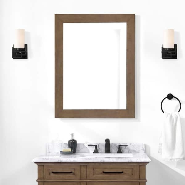 Sonoma 28 in. W x 36 in. H Rectangular Framed Wall Mount Bathroom Vanity Mirror in Almond Latte