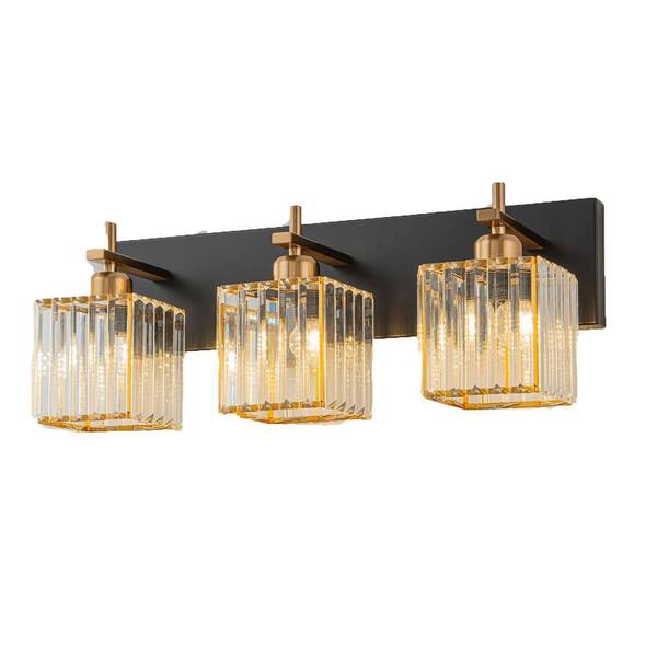 EDISLIVE Orillia 20.5 in. 3Light Black and Gold Bathroom Vanity Light