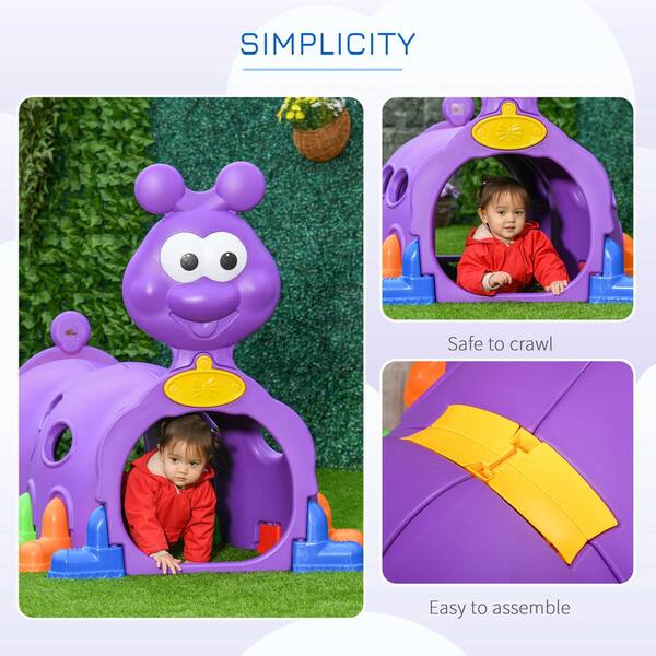 Purple Climbing Tunnel for Kids Climb-N-Crawl Toy Indoor Outdoor