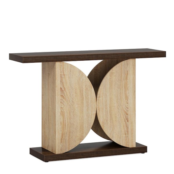 TRIBESIGNS WAY TO ORIGIN Benjamin 41 in. Brown Rectangle Wood Console Table Behind Sofa Entryway Couch Accent Wall Table Home Office