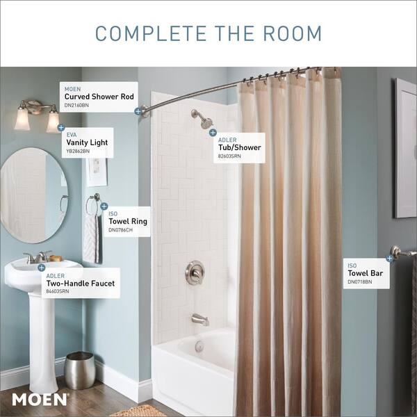 Moen Iso 18-in Spot Resist Brushed Nickel Wall Mount Single Towel Bar Moen Iso 18-in Spot Resist Brushed Nickel Wall Mount Single Towel Bar