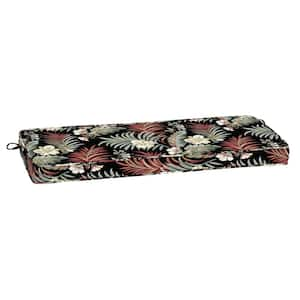 ProFoam 18 in. x 46 in. Rectangle Outdoor Bench Cushion in Simone Black Tropical