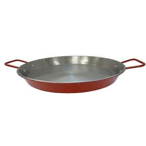 15 in. Carbon Steel Paella Pan in Silver