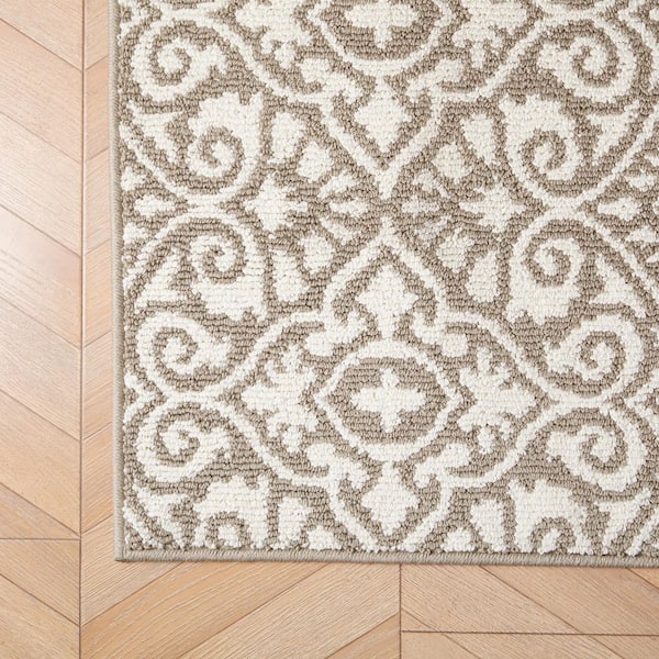 Feya Two-Tone Linen/Ivory 2 ft. x 5 ft Persian Polypropylene 2-Piece Rug Set