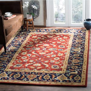 Royalty Rust/Navy 7 ft. x 7 ft. Square Border Area Rug