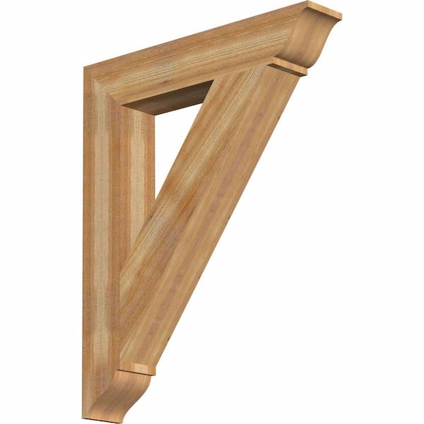 Ekena Millwork 6 in. x 42 in. x 34 in. Western Red Cedar Traditional Rough Sawn Bracket