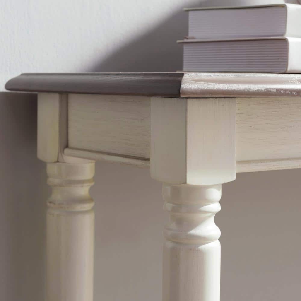 Toscana Ecru and Otter Two-Tone Console Table with Storage