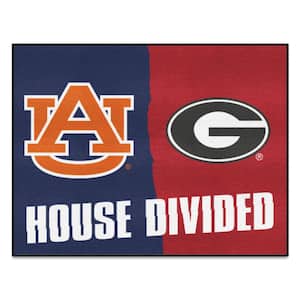 NCAA House Divided - Auburn / Georgia 33.75 in. x 42.5 in. House Divided Mat Area Rug