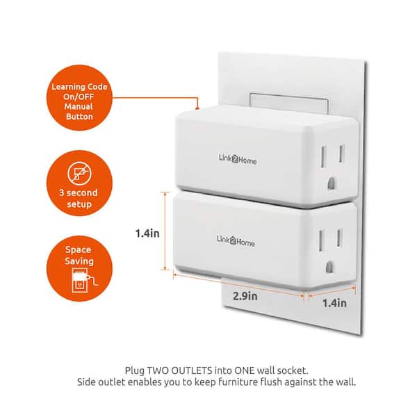 Link2Home Wireless Indoor Remote Control Outlet Switch with 5 RCVs