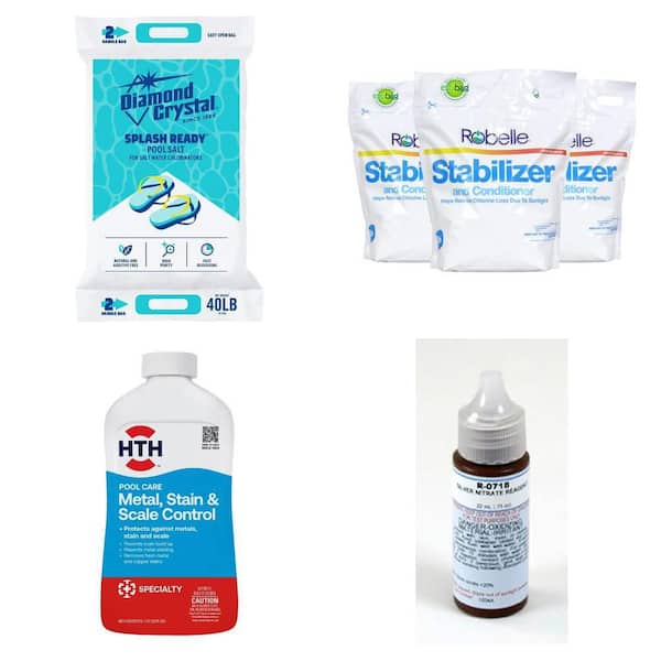 Saltwater Pool Start‑Up Kit – Salt, Stabilizer, Stain & Scale Control & Salt Test Kit