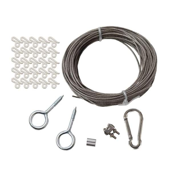 Cable Wire Patio Light Kit-50 ft. Wire Kit For Outdoor Light Installation