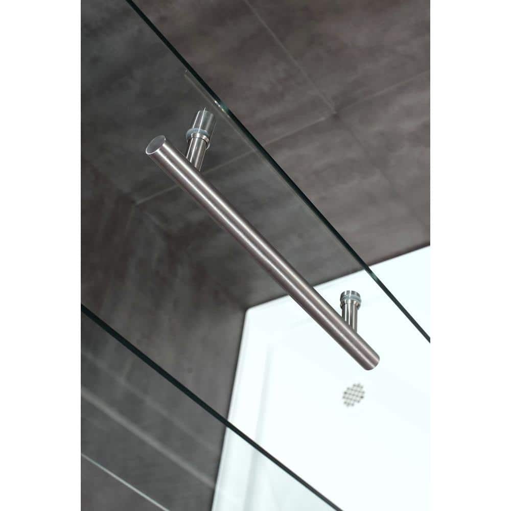 Langham 78" Frameless Sliding Shower Enclosure in Stainless Steel