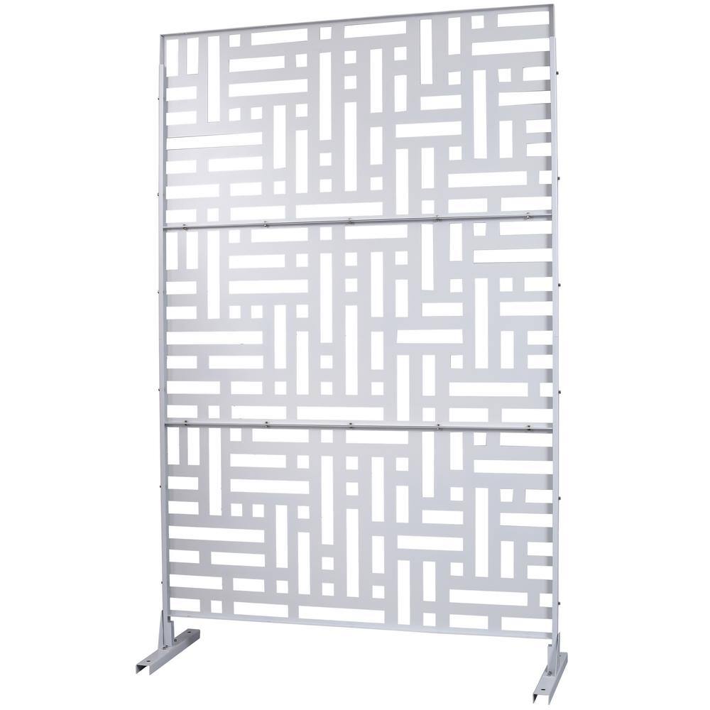 Outdoor and Indoor Freestanding Decorative Privacy Screen Metal Privacy Screen, Fence Panels in White price history on PriceWatchPro