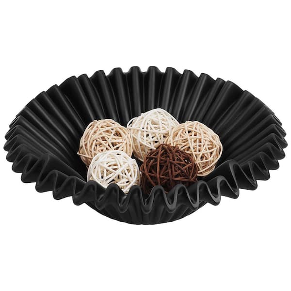Unbranded 11.4'' Black Large Decorative Bowl-Fruit Bowl for Kitchen Counter, Key Bowl for Entryway Table