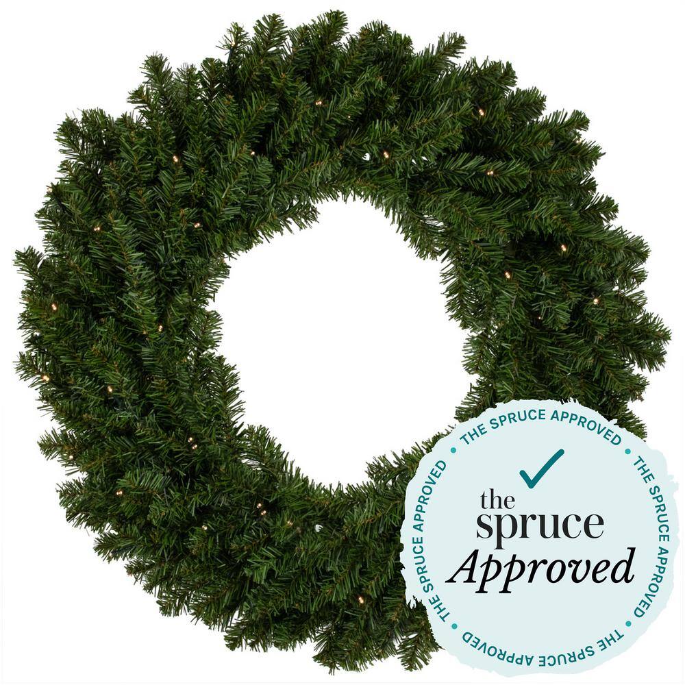 7-Foot Pre-Lit Canadian Pine Artificial Christmas Wreath with Clear Lights