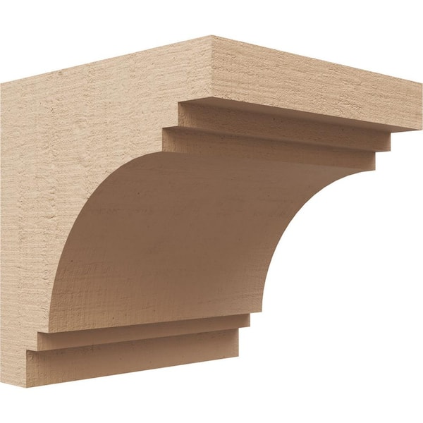 Ekena Millwork 9 in. x 9 in. x 9 in. Wide Pescadero Rough Cedar Woodgrain TimberThane Corbel, Primed Tan