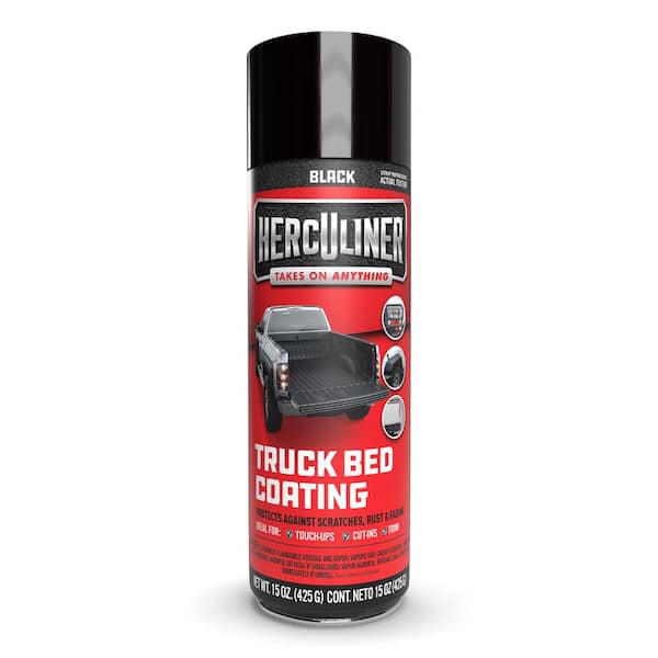 Herculiner 15 Oz. Solid Flat/Matte Black Exterior Aerosol Spray Paint Truck Bed Liner