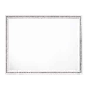Haiden 35 in. x 1 in. Glam Square Framed White Finish Decorative Mirror