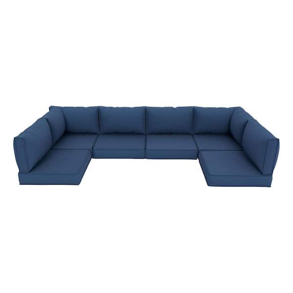 Unbranded 25.6 x 14.96 14-Piece Outdoor Sectional Cushions in Navy Blue