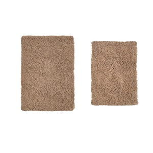 SUSSEXHOME Beige Color Floral Design Cotton Non-Slip Washable Thin 3-Piece Bathroom  Rugs Sets BTH-SN-02-Set - The Home Depot