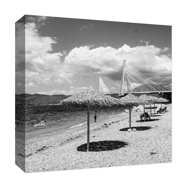 PTM Images "Beach in the Past'' Abstract Canvas Wall Art 15 in. x 15 in.