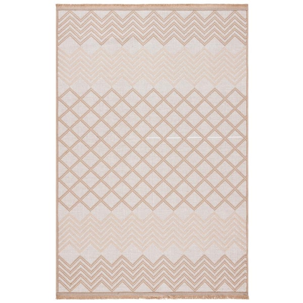 SAFAVIEH Aspect Ivory/Natural 5 ft. x 8 ft. Striped Chevron Trellis Area Rug