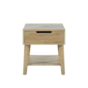 Calgary 22 in. Gray Square Sintered Stone Square End/Side Table