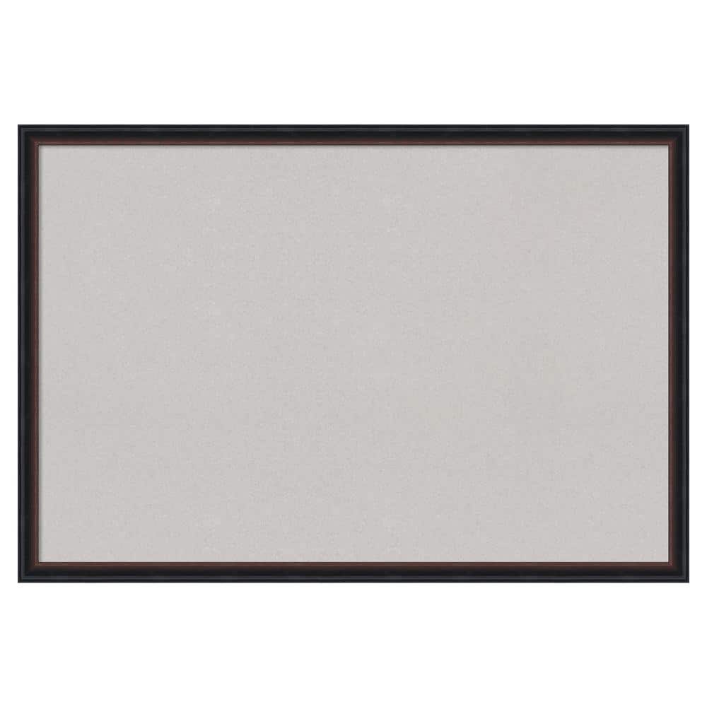 Amanti Art Salon Scoop Red Black Wood Framed Grey Corkboard 38 in. x 26