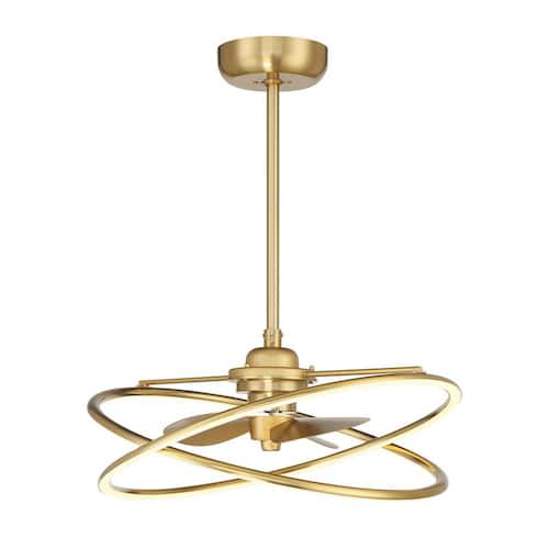 Dorado 25 in. W Indoor Warm Brass Integrated LED Ceiling Fan D´Lier with Frosted Acrylic Glass and Remote Included Savoy House Ceiling Fans With Lights