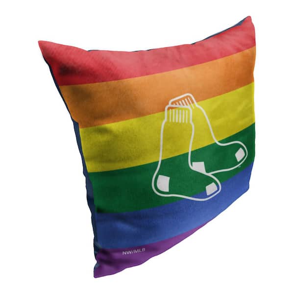 THE NORTHWEST GROUP MLB Red Sox Pride Series Printed Polyester Throw Pillow 18 X 18