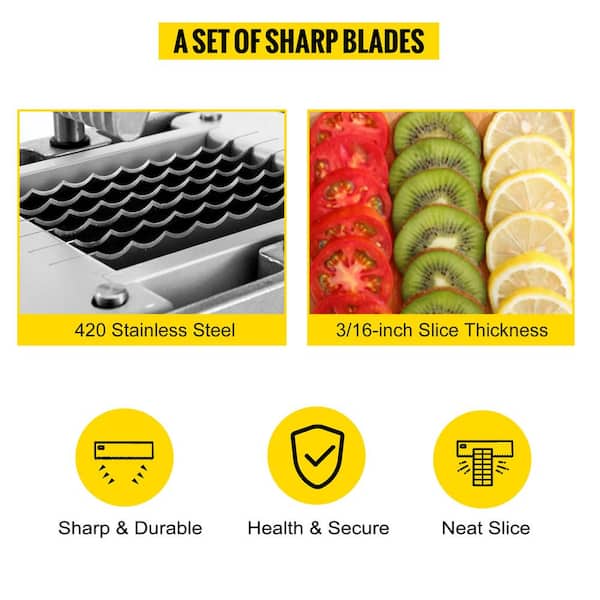 VEVOR 4-Section Commercial Easy Wedger Stainless Steel Blade Fruit Lime  Slicer, Lemon Cutter for Home Bar Restaurant