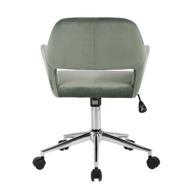 Constance Office Chair, Green Velvet & Chrome