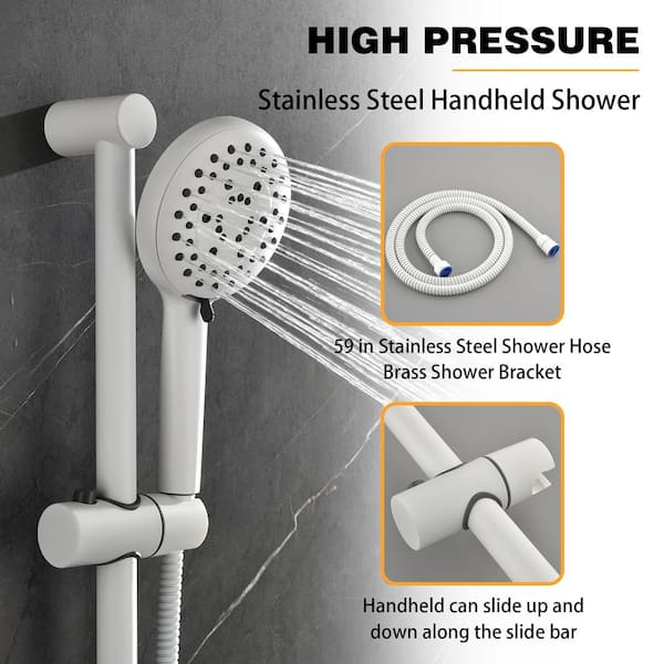WELLFOR 3-Spray Patterns 2.5 GPM with 12 in. Dual Shower Heads