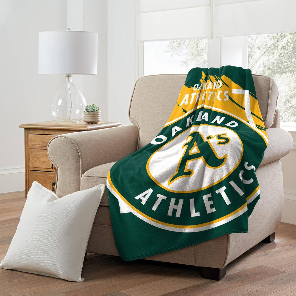 Athletics Team Logo Micro Raschel Throw Blanket