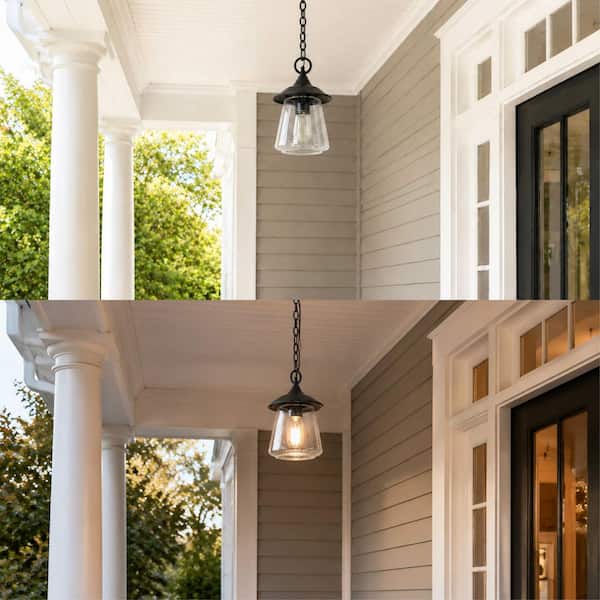 LNC Modern Farmhouse Black Outdoor Pendant Light for Covered Porch