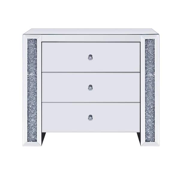 Acme Furniture Noralie 35 in. Silver Standard Rectangle Mirrored Console Table