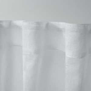 Belgian Silver Solid Sheer Hidden Tab / Rod Pocket Curtain, 50 in. W x 84 in. L (Set of 2)