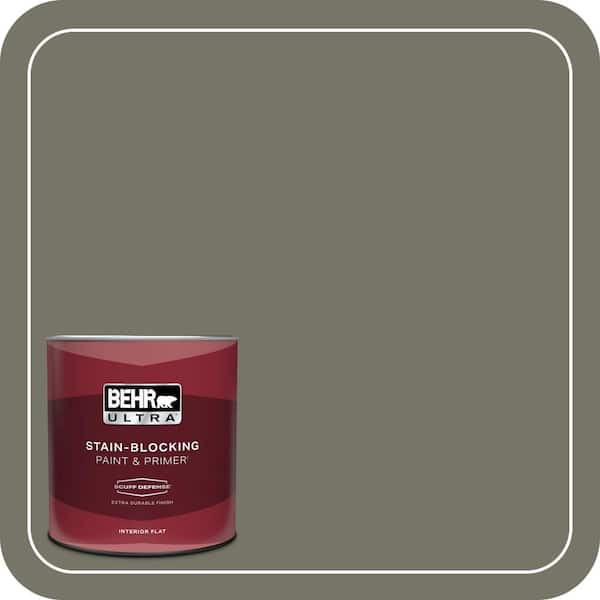 BEHR ULTRA 1 qt. #BXC-44 Pepper Mill Extra Durable Flat Interior Paint & Primer