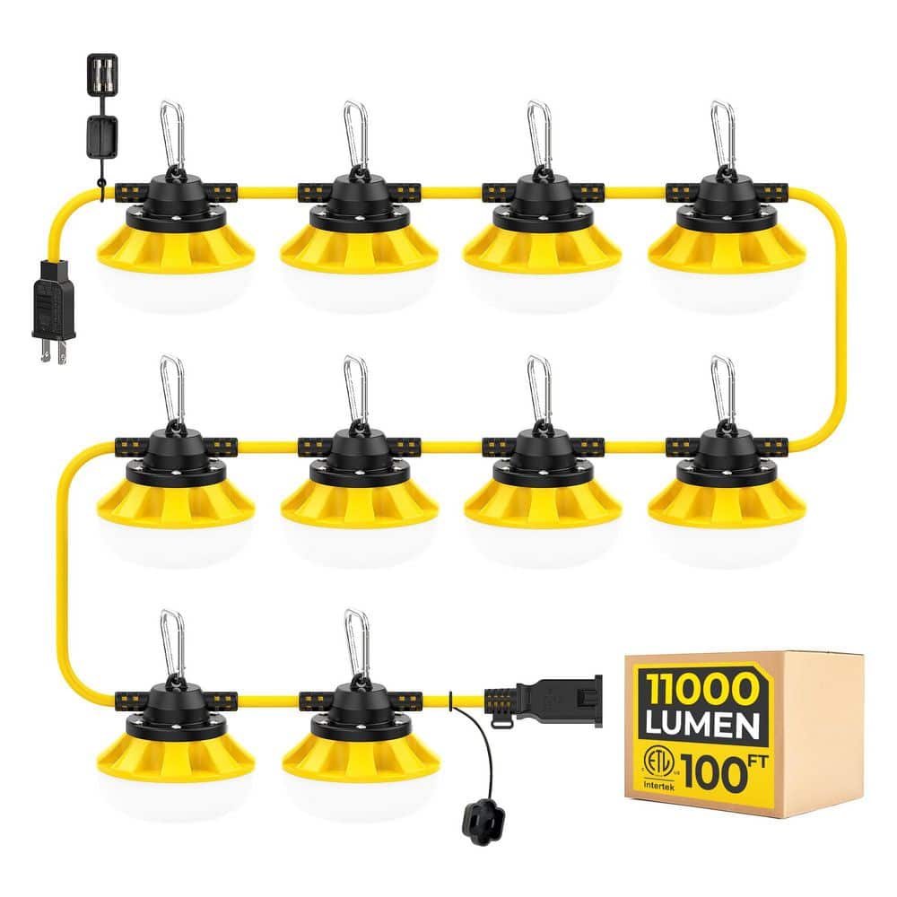 BeamBox 120-Volt 100W 100ft 11000Lm LED Work String Hanging Lights